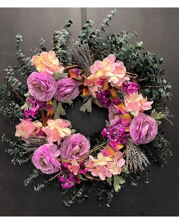 Eucalyptus Wreath with Silk Flower Wreath Dried Flowers
