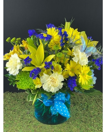 Beaming Blue Flower Arrangement