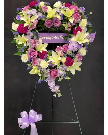 Loving Memory Heart Sympathy Arrangement
