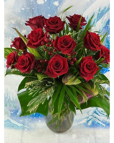 Winter Roses Flower Arrangement