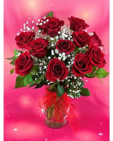 Premium RED Long Stem Roses Galore! Flower Arrangement