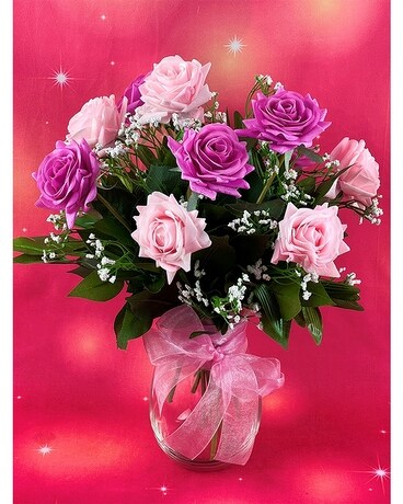 Dozen Silk Roses Flower Arrangement