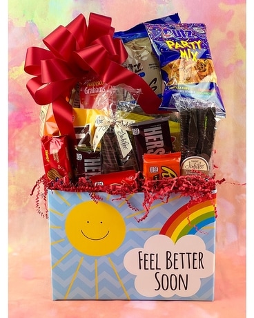 Feel Better Soon Snax Box Gift Basket