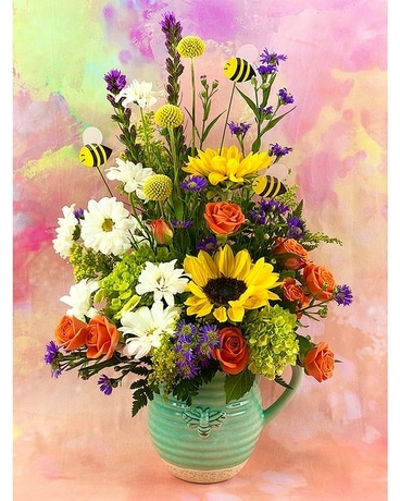 Bee-utiful Pitcher Flower Arrangement