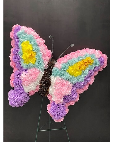 Silk Butterfly Standing Spray Flower Arrangement