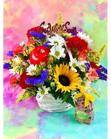 Basket Full of Wellness Flower Arrangement