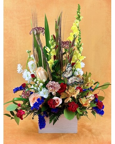 Rainbow Fall Colors Flower Arrangement