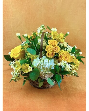 Bushel Full of Sunshine Flower Arrangement