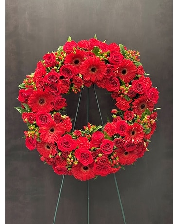 Red Sympathy Wreath