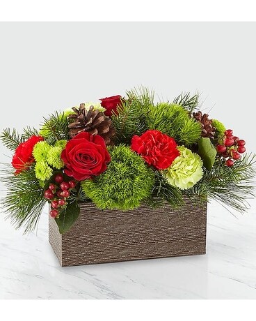 Christmas Cabin Flower Arrangement
