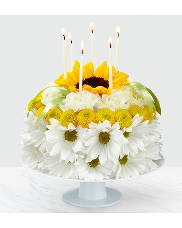 Birthday Smiles Floral Cake Flower Arrangement