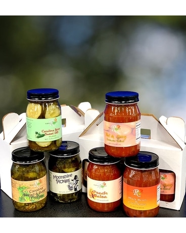 Gourmet Pickles and Salsa Flower Arrangement