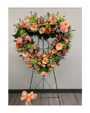 Coral Flourish Sympathy Arrangement