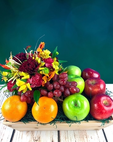 Fruit & Blooms Gift Basket