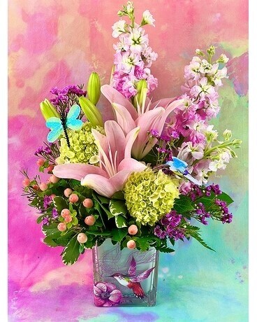 Hummingbird Beauty Flower Arrangement