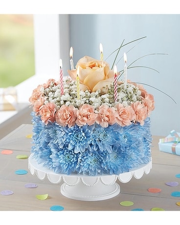 Coastal Birthday Cake Flower Arrangement