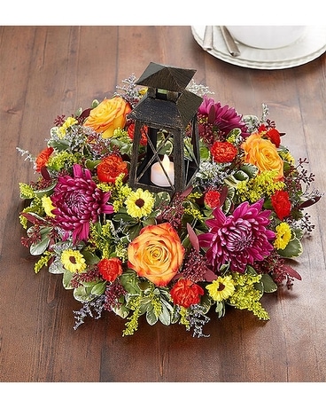 Brilliant Autumn Centerpiece Flower Arrangement