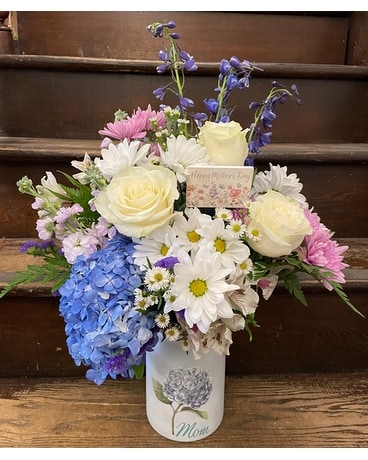True Blue Mom Flower Arrangement