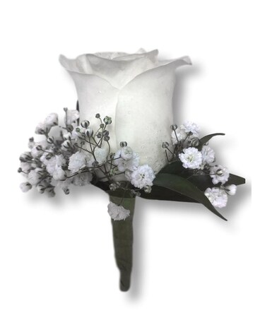 White Rose Boutonniere Boutonniere