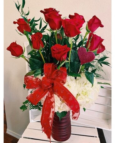 Gordon Hill’s Valentine Roses Premium Flower Arrangement
