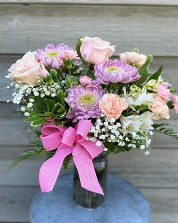 Country Mason Jar Flower Arrangement