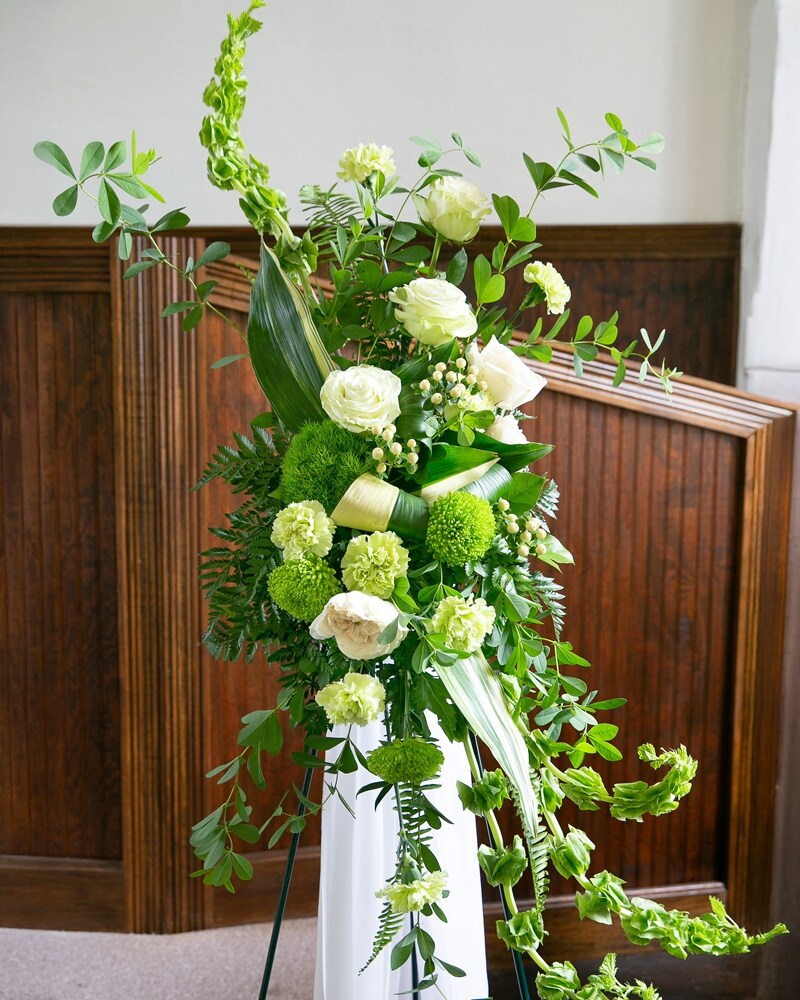 Green Standing Spray in Chicago IL - Ashland Addison Florist