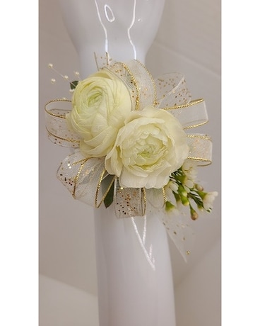 Neutral Ranunculus Corsage Corsage
