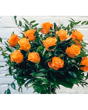 Dozen orange roses Flower Arrangement