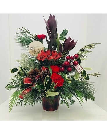 Christmas Tartan Flower Arrangement