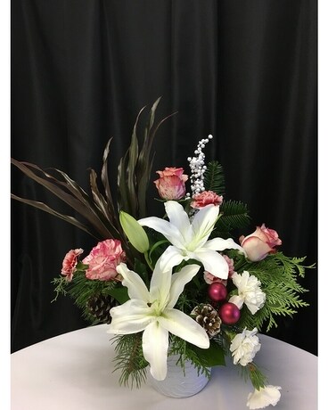 Cheerio with Lilies Flower Arrangement