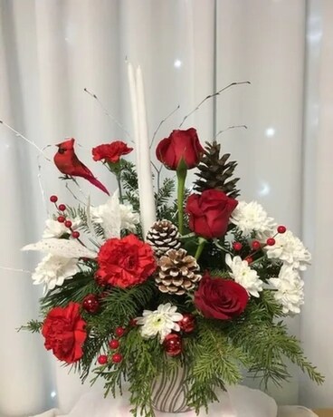 Cardinal Centrepiece Flower Arrangement