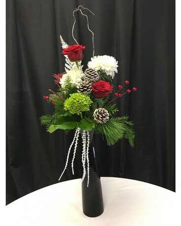 Elegant Black Vase Flower Arrangement