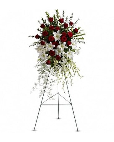 Lily and Rose tribute Spray Flower Arrangement
