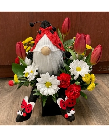 Lady Bug Hug Flower Arrangement