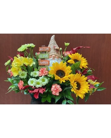 Harvest Gnome Flower Arrangement