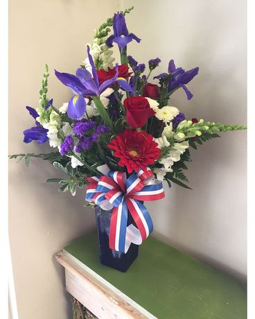Patriotic Vase Flower Arrangement