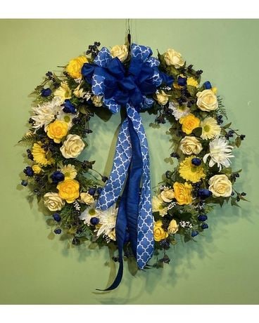 Blue, White & Yellow In Erie Pa - Allburn Florist