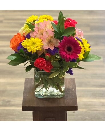 Cube of Color Flower Arrangement
