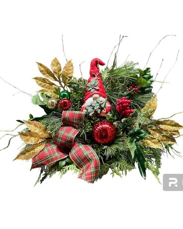 Christmas at Gnome Flower Arrangement