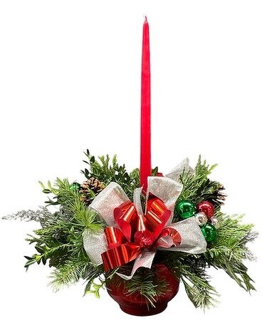 Single Candle Centerpiece (Container May Vary) Flower Arrangement
