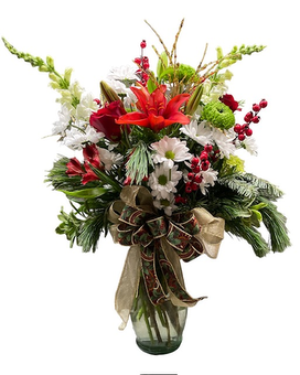 Christmas Designer's Choice Mixed Vase Flower Arrangement