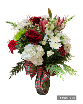 Christmas Designer's Choice Mixed Vase Flower Arrangement