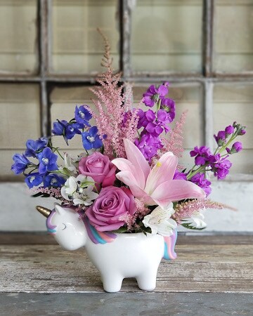 Enchanted Forest Unicorn Flower Arrangement