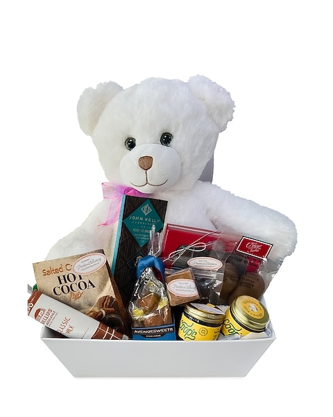 Teddy Bear Gift Basket with Gourmet Chocolates Treats – Portland