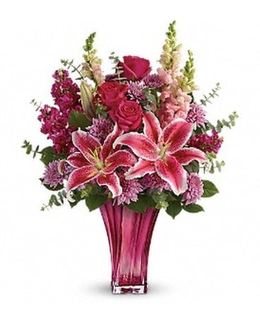 Teleflora's Bold Elegance Bouquet - by Chalet Flow Flower Arrangement