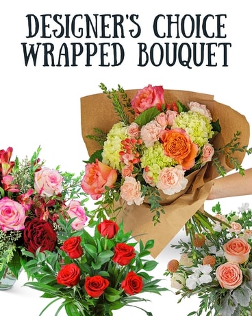 Designer's Choice Wrapped Bouquet Flower Arrangement