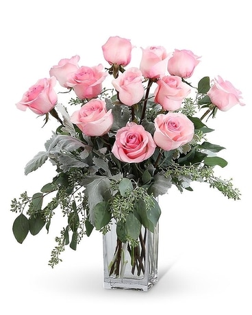 Pink Roses (12) Flower Arrangement