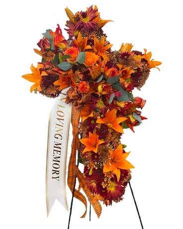 Autumn Tribute Cross - Brevard County Only Flower Arrangement