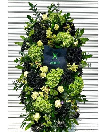 X-BOX Theme Standing Spray (Brevard County Only) Funeral Arrangement