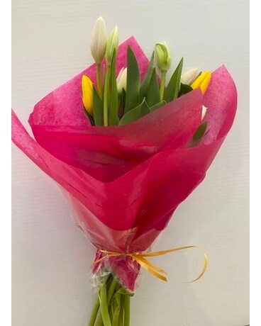 10 Tulips Wrapped Flowers